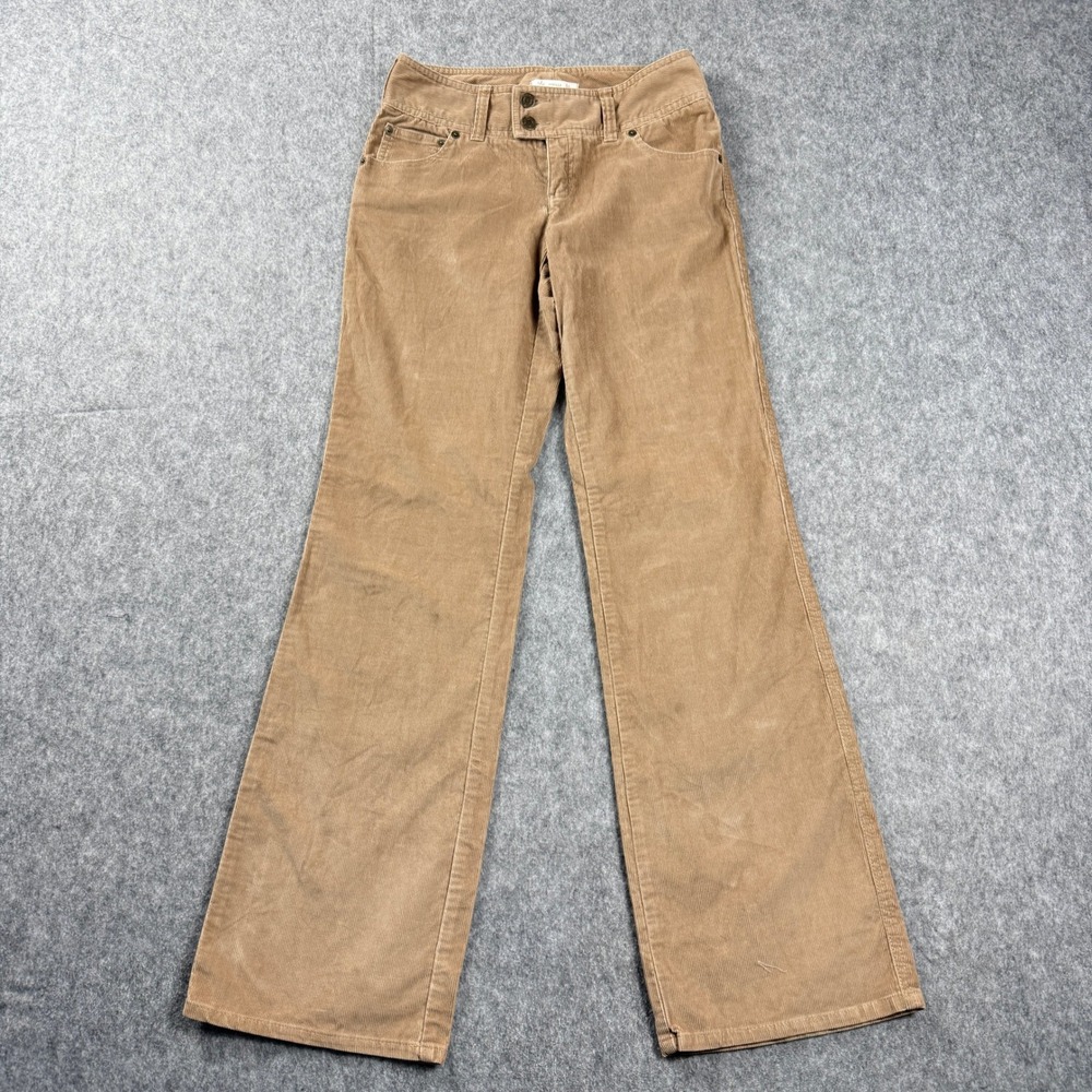 London Jeans Women Pants 2 Marisa Fit Bootcut‎ Corduroy Low Rise Tan Retro